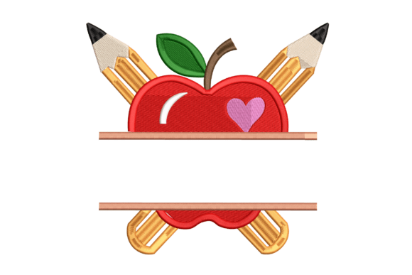 Apple and Pencils Split Monogram: A Charming Back-to-School Design