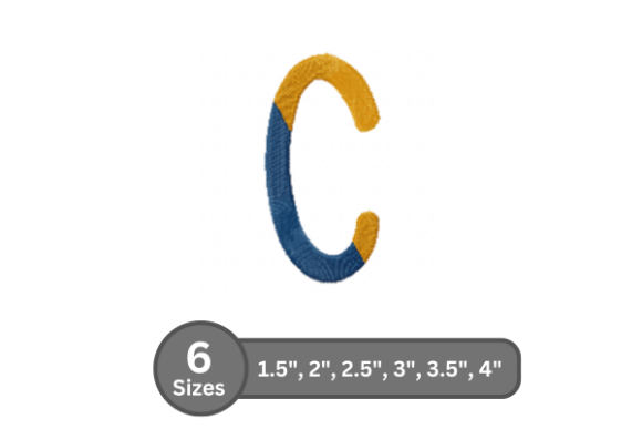 Chalk Split Alphabet - C: A Stylish Embroidery Font