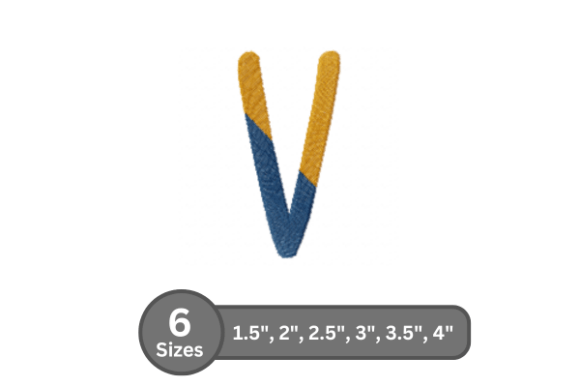 Chalk Split Alphabet -V: A Premium Embroidery Choice
