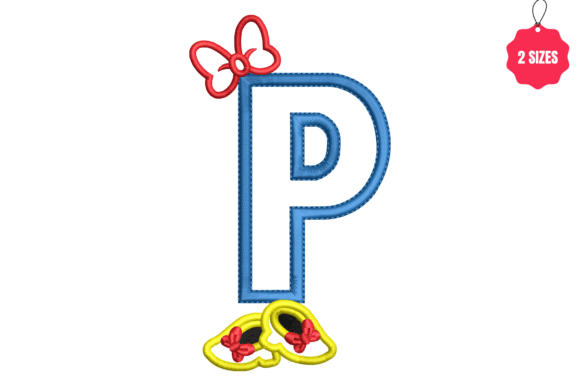 Charming Letter P with Bow for Boutique Apparel