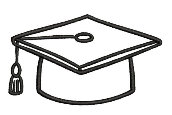 Grad Cap Outline: A Minimalist Embroidery Gem