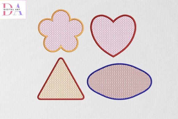 Heart Flower Triangle Oval: A Versatile Embroidery Set