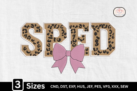 SPED Leopard Print Coquette Bow: A Festive Embroidery Design