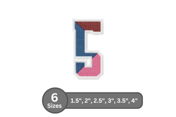 Street Varsity Number -5: A Bold Embroidery Design