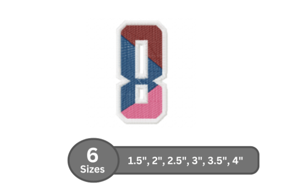 Street Varsity Number - 8: A Bold and Stylish Embroidery Design