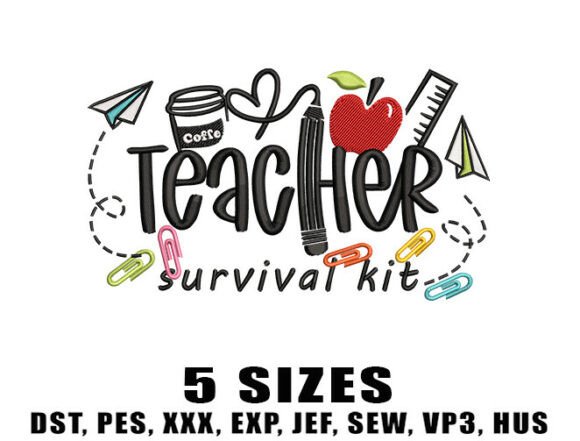 Teacher Survival Kit: A Versatile Embroidery Design